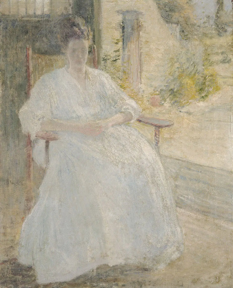 Güneş Altında Figür (Sanatçının Eşi) - John Henry Twachtman