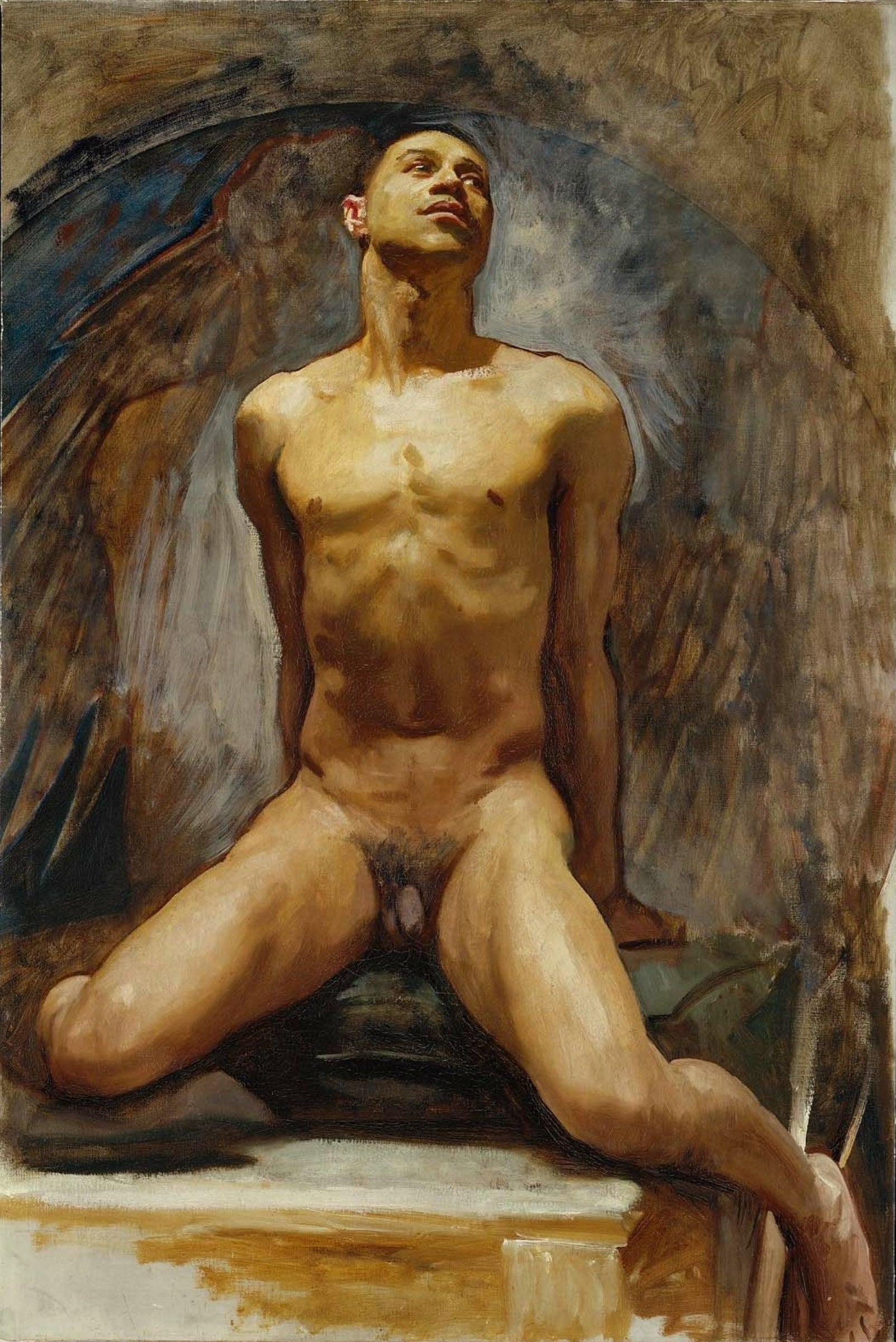 Reproduction du tableau « Étude de nu de Thomas E. McKeller - John Singer Sargent » par Alpha Reproduction en peinture à l’huile