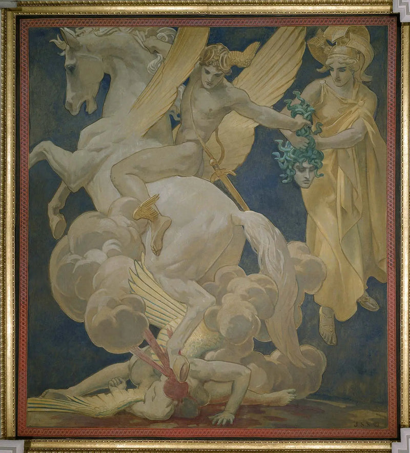 Perseus'un Pegasus üzerindeki Medusa'yı öldürmesi - John Singer Sargent