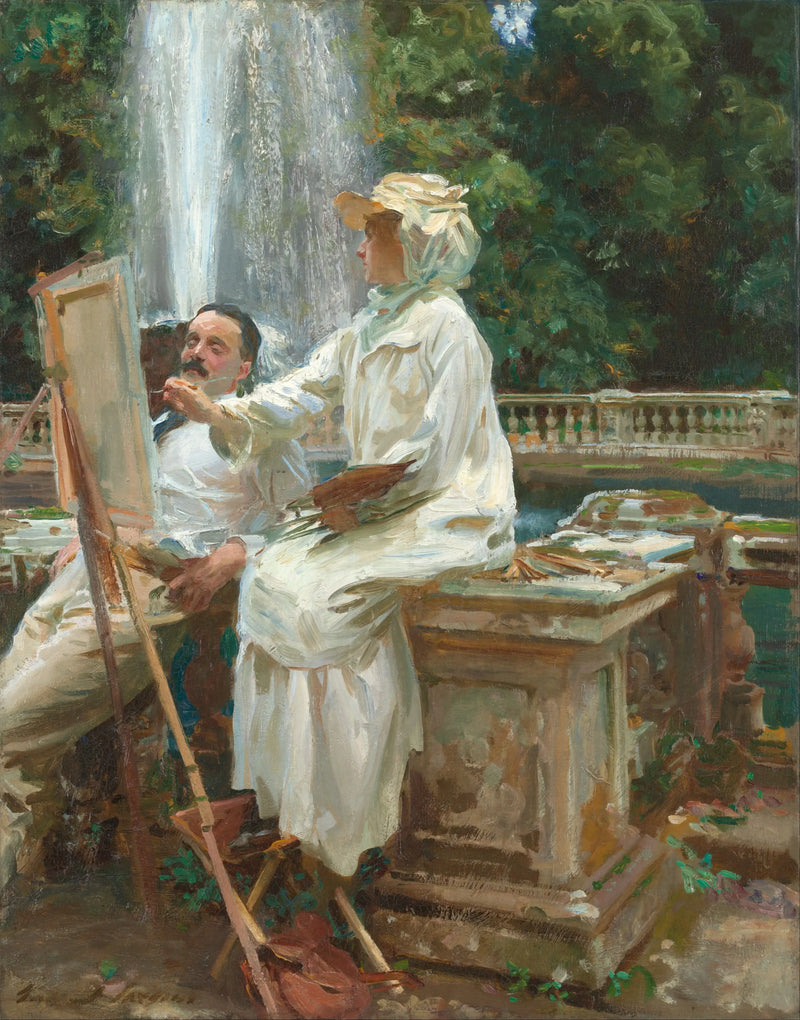 La fontaine, Villa Torlonia, Frascati, İtalya - John Singer Sargent