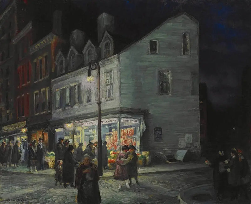 Rue Bleecker, Cumartesi akşamı - John Sloan