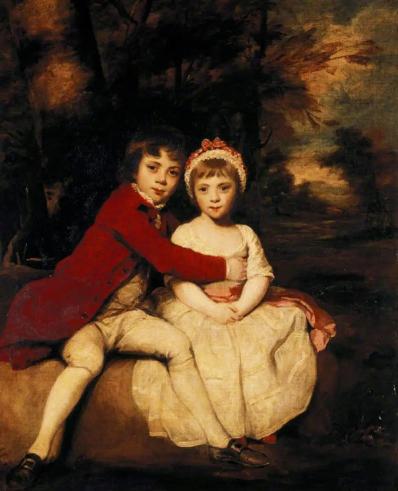 John Parker, gelecekteki Morley 1. Kontu (1772-1840), ve kız kardeşi Theresa Parker, gelecekte Saygıdeğer Mme George Villiers (1775-1856), çocuklar - Joshua Reynolds