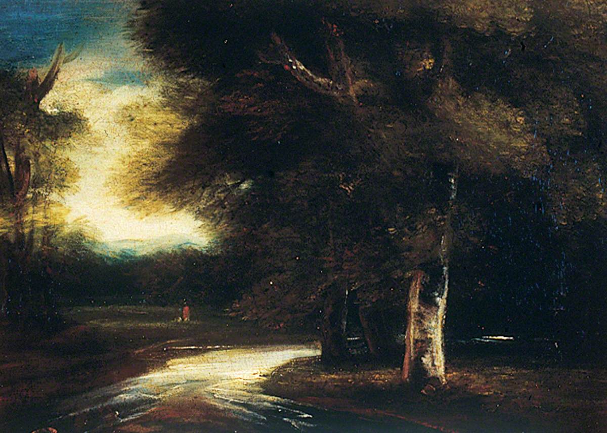 Scène de forêt et de rivière - Joshua Reynolds