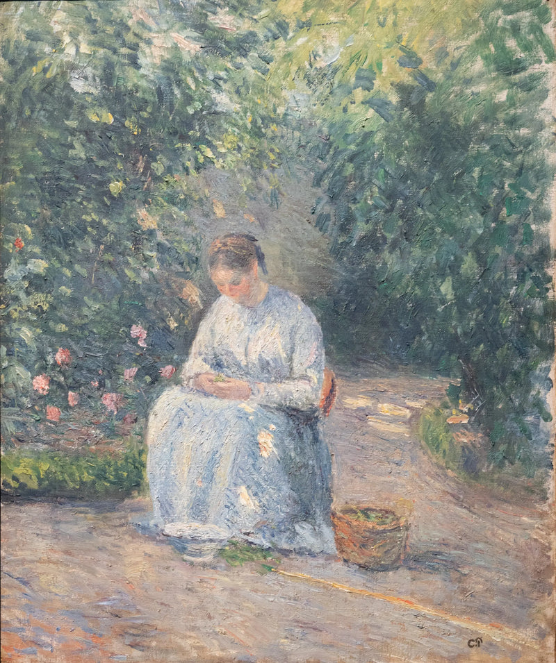 Julie Pissarro bezelye topluyor - Camille Pissarro