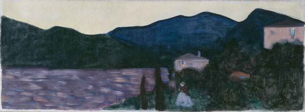 Reproduction du tableau « Paysage de montagne avec lac - Vassily Kandinsky » par Alpha Reproduction en peinture à l’huile