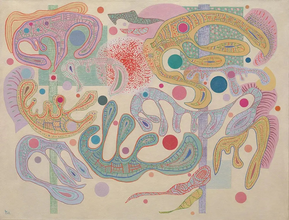 Reproduction du tableau « Formes capricieuses - Vassily Kandinsky » par Alpha Reproduction en peinture à l’huile