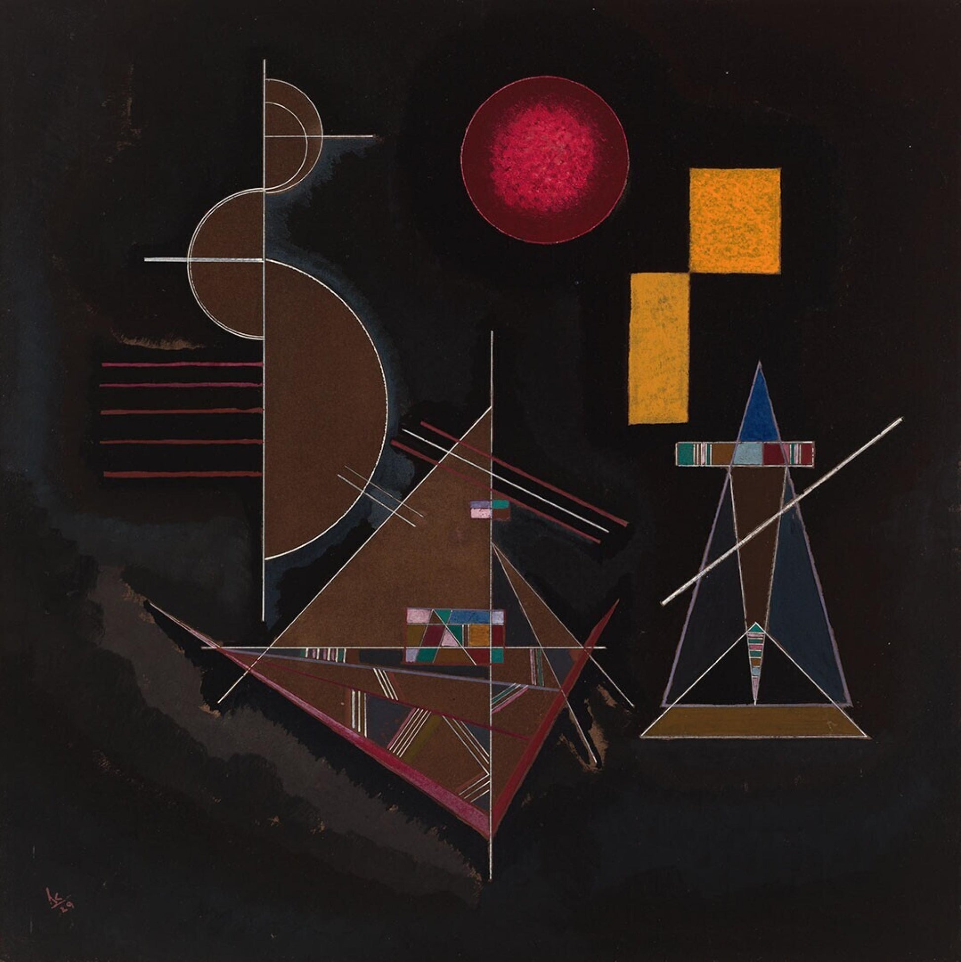 Reproduction du tableau « Léger dans lourd - Vassily Kandinsky » par Alpha Reproduction en peinture à l’huile