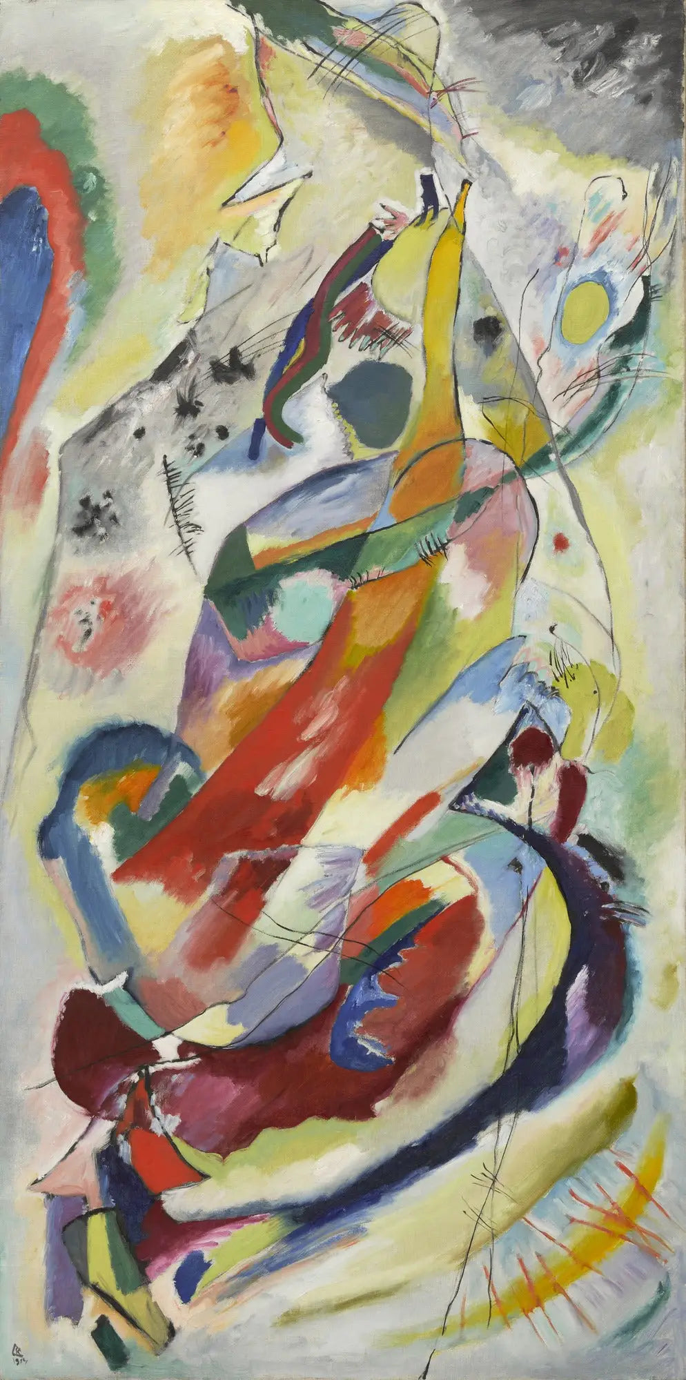 Reproduction du tableau « Panneau pour Edwin R. Campbell n° 1 - Vassily Kandinsky » par Alpha Reproduction en peinture à l’huile