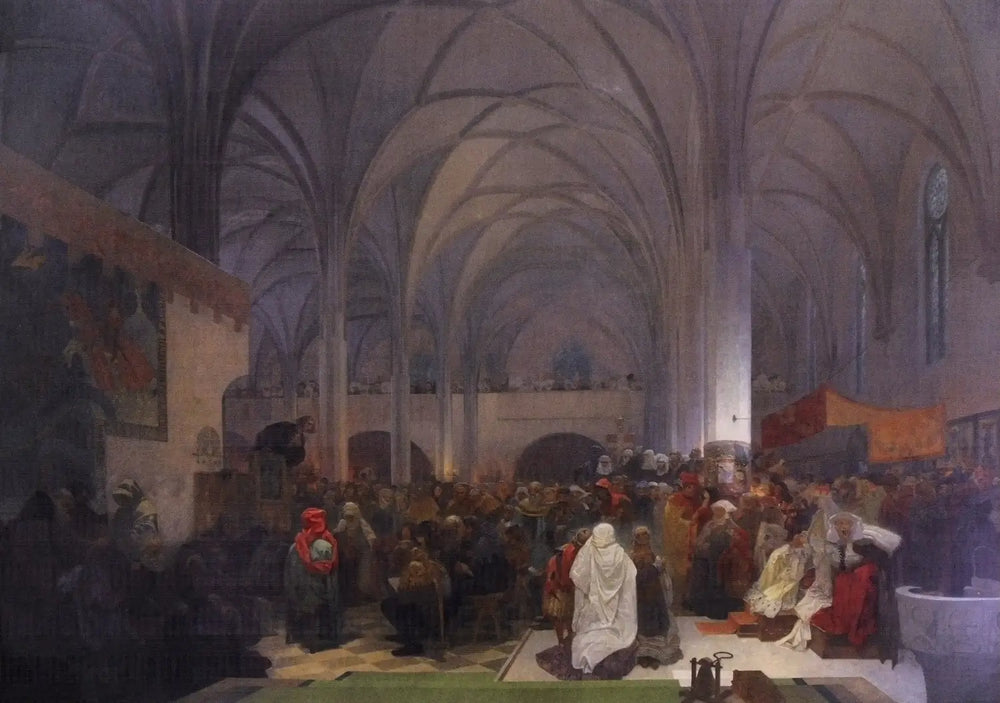 Prédication de Maître Jan Hus - Alphonse Mucha - Alpha Reproduction