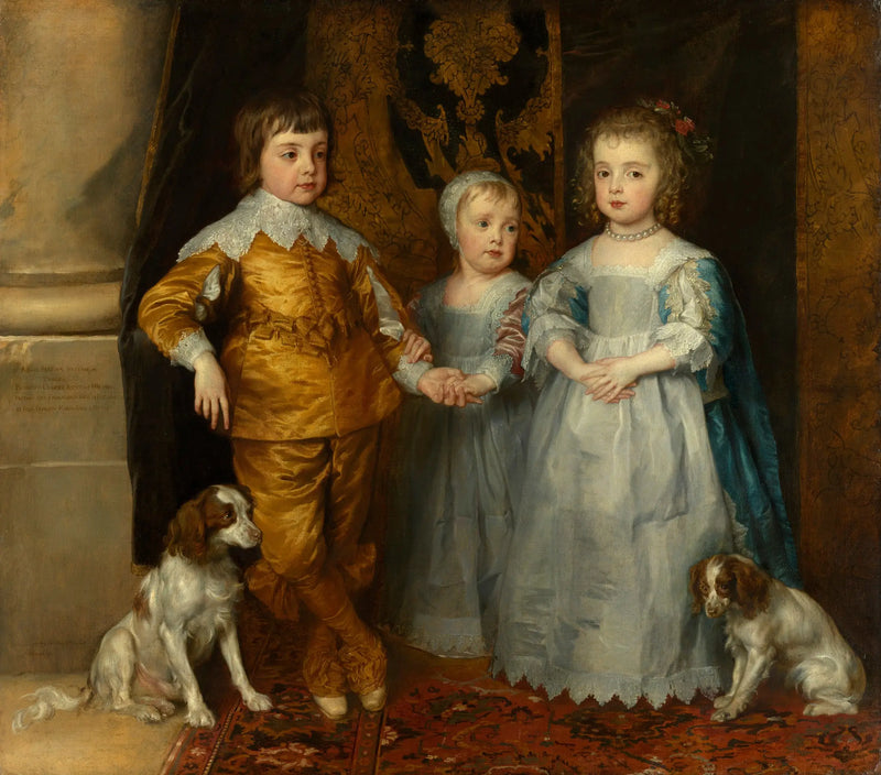 Kral I. Charles'ın üç çocuğunun portreleri: Charles, Jacob ve Marie - Antoine van Dyck