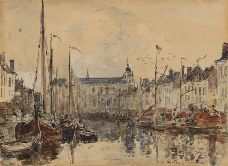 Brüksel'deki Ticaret Havuzu - Eugène Boudin