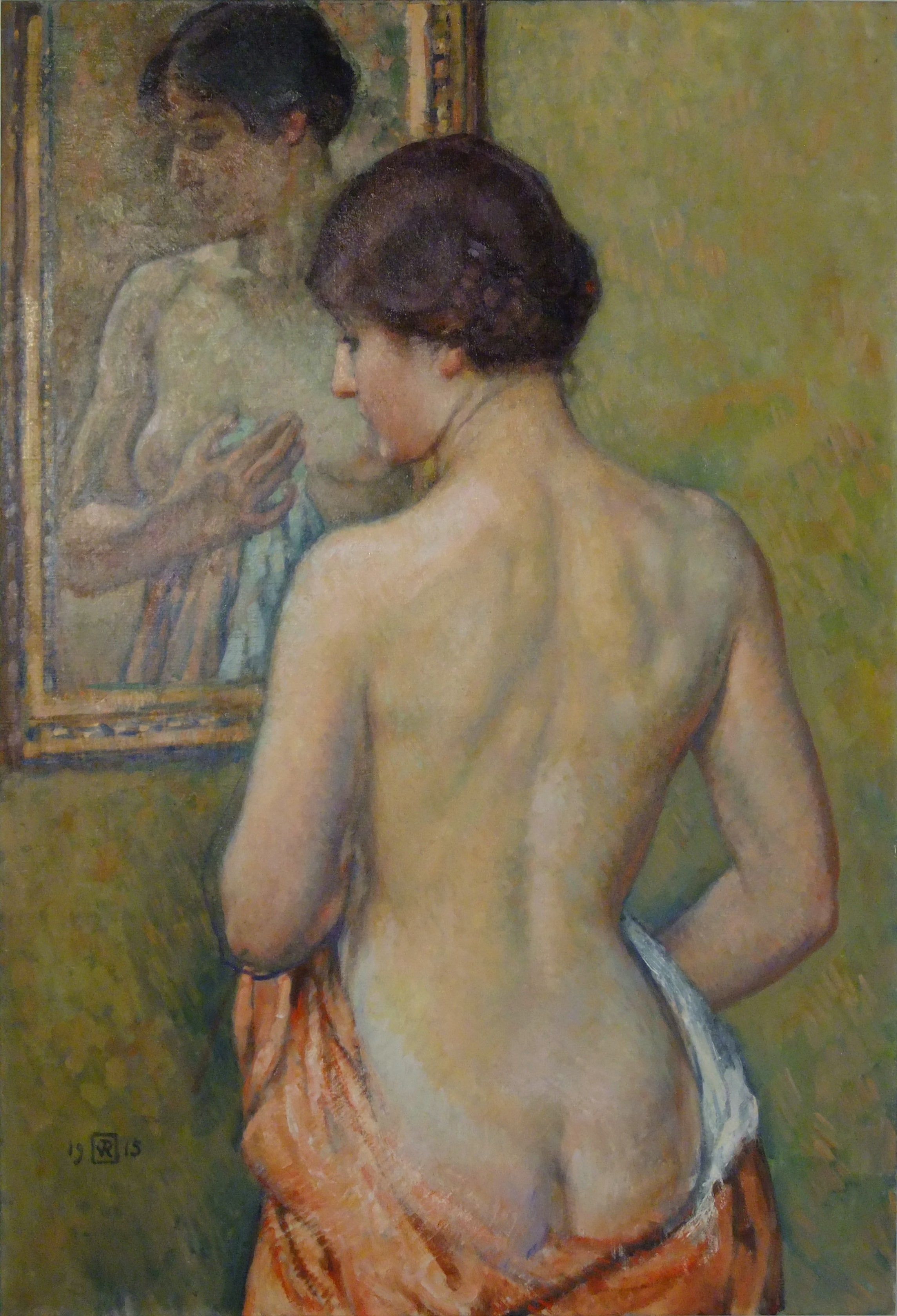 La Toilette, Académie de femme au miroir - Théo van Rysselberghe