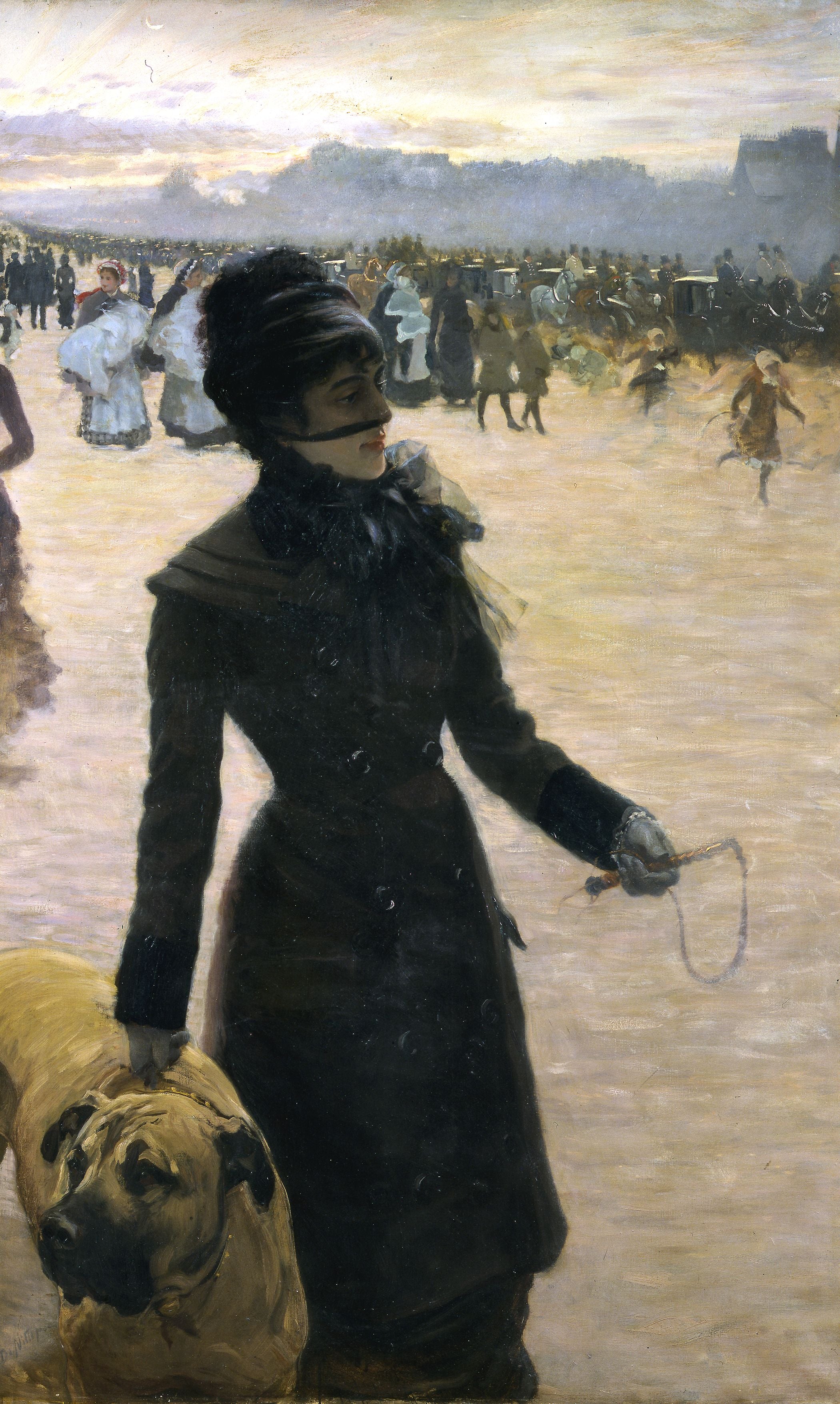 Dame avec un chien - Giuseppe De Nittis
