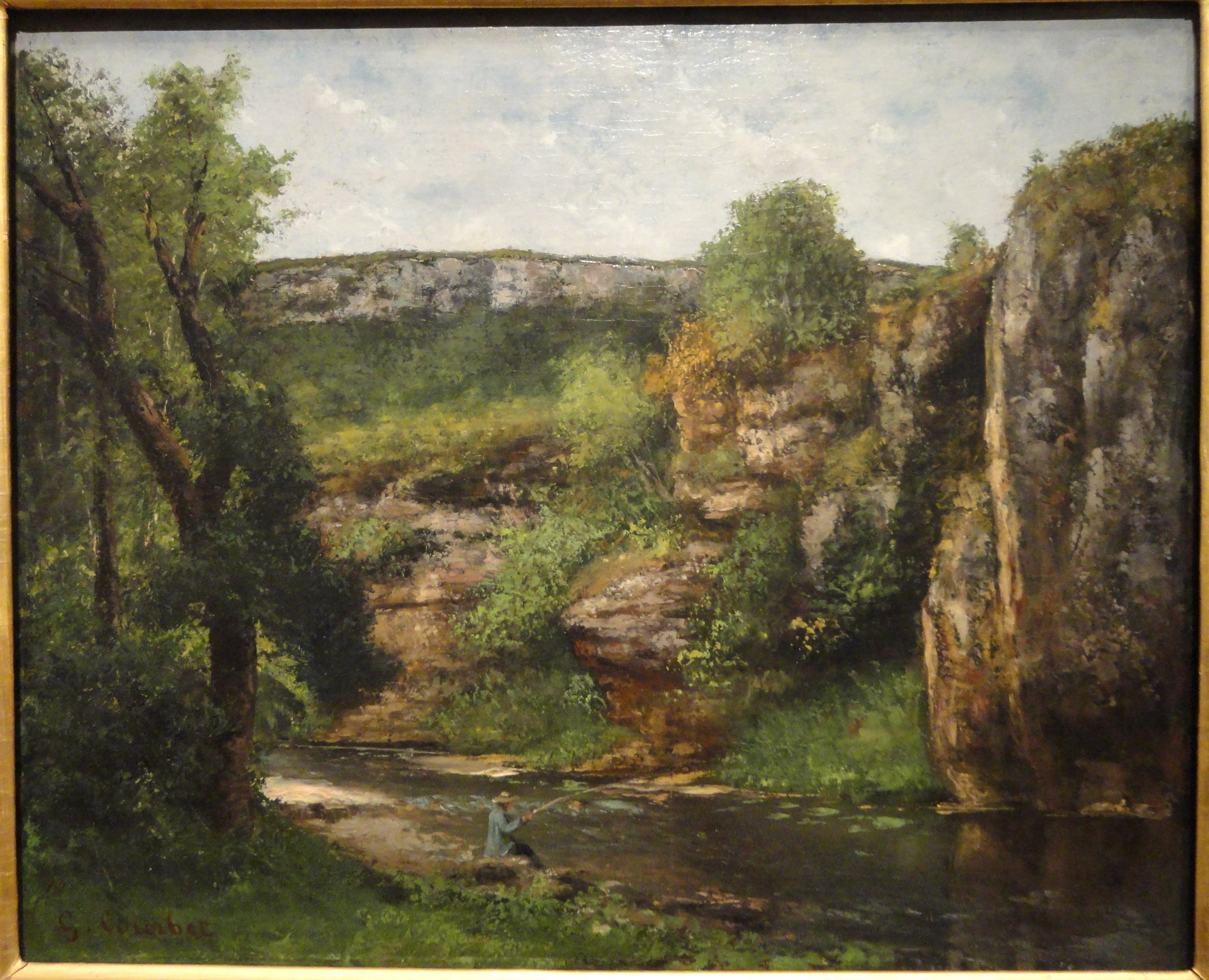 Paysage avec pêcheur - Gustave Courbet