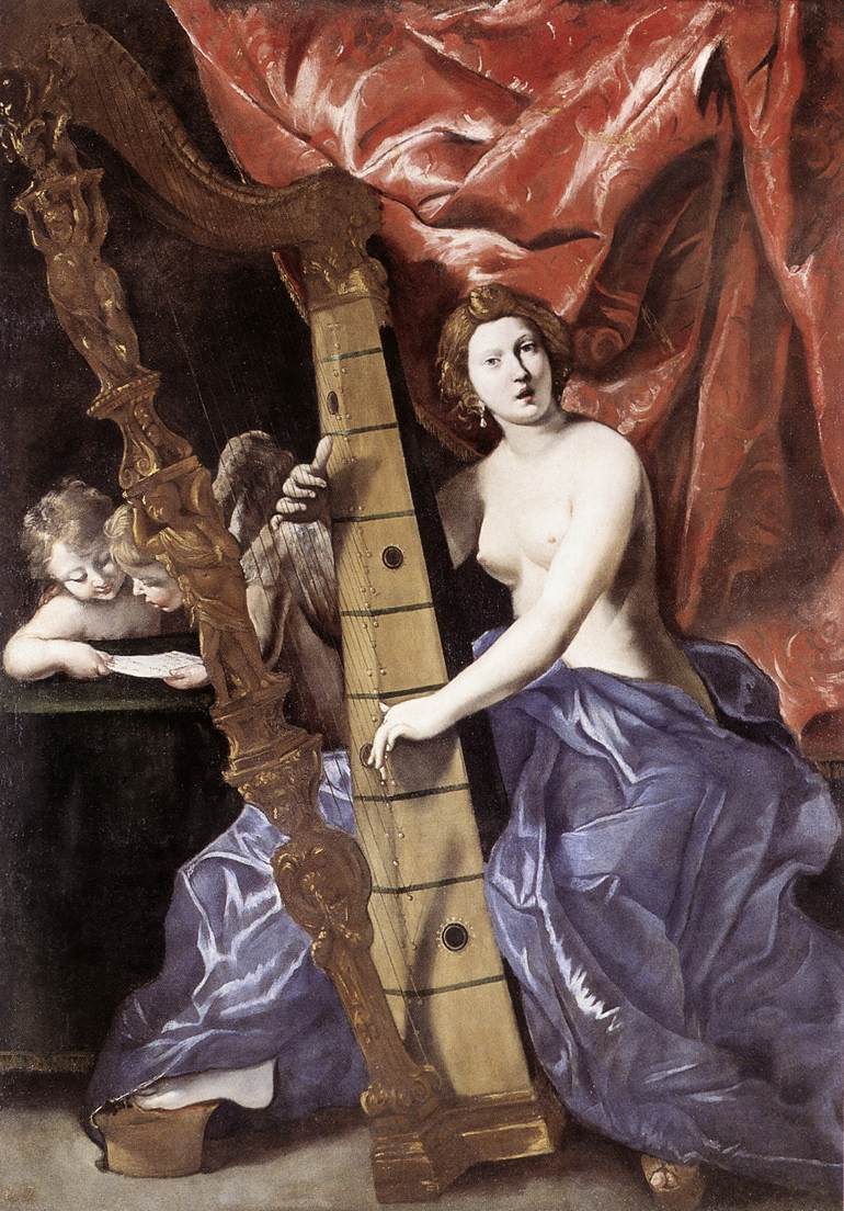 Vénus jouant de la harpe - Giovanni Lanfranco