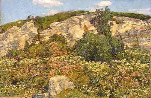 Laurier duvar kornişlerinde - Childe Hassam