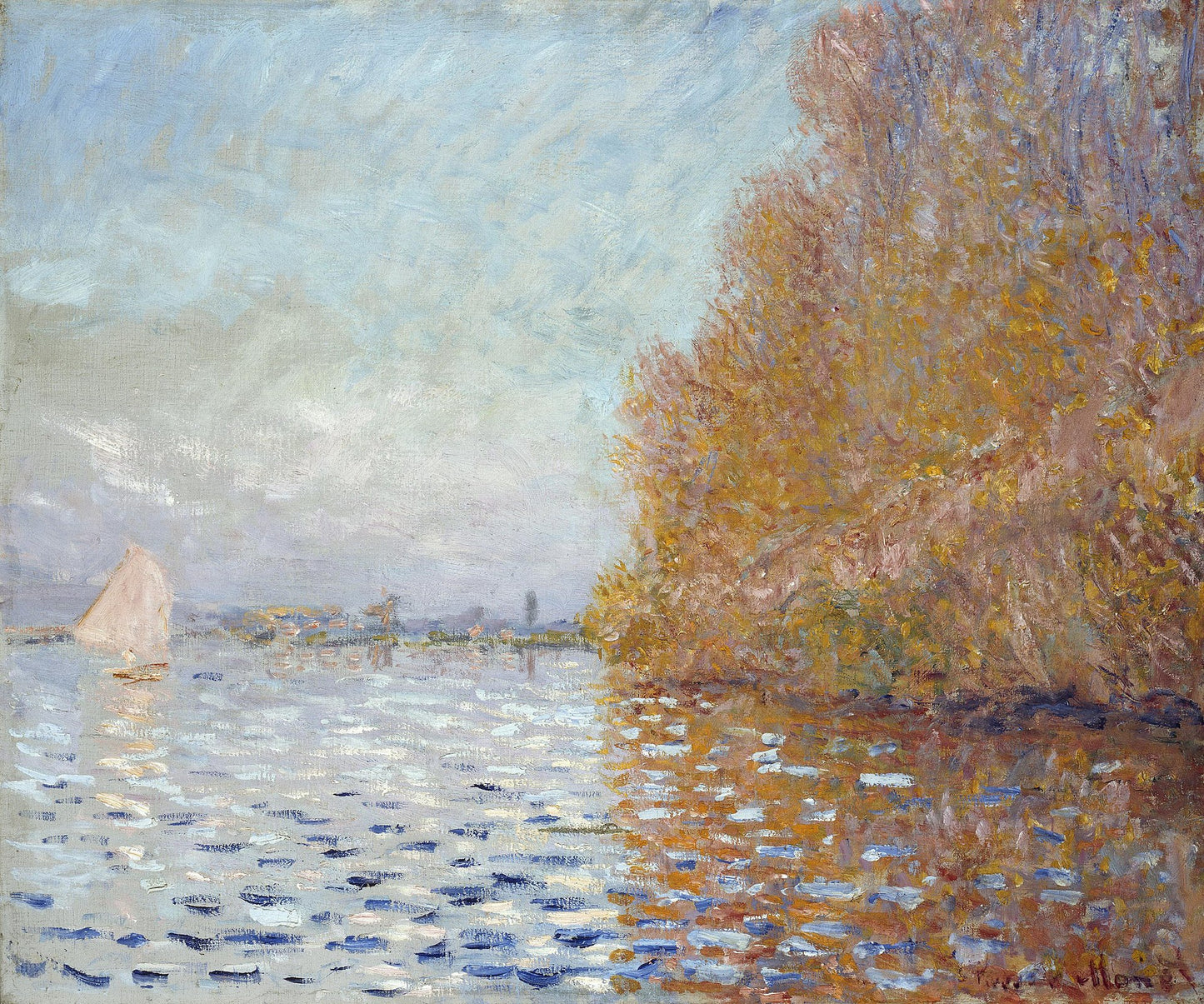 ⛵ Argenteuil Havzası ve bir yelkenli – Claude Monet (yaklaşık 1874)