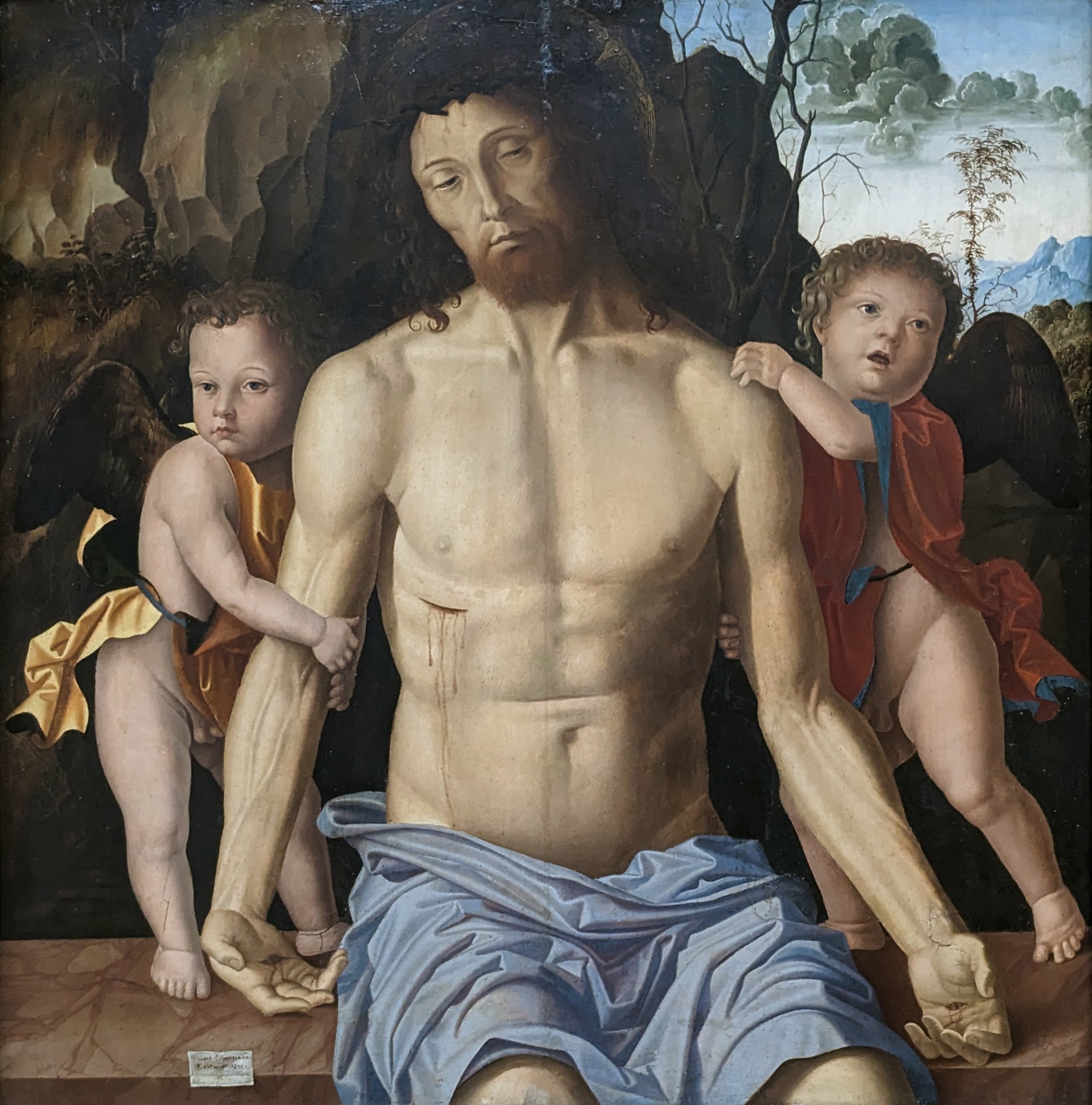 Le Christ mort soutenu par deux anges - Marco Palmezzano