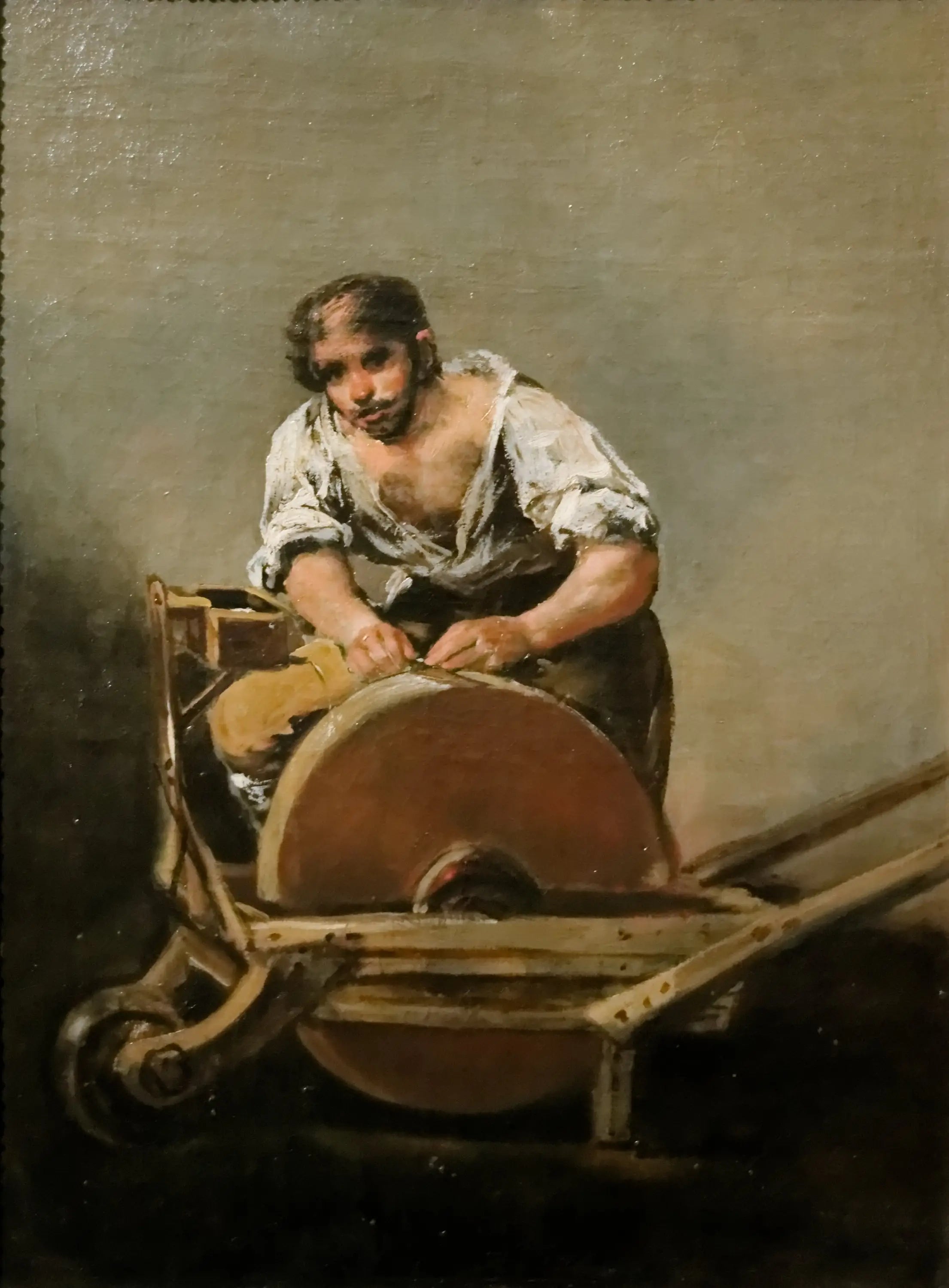 Reproduction du tableau « Le Rémouleur - Francisco de Goya » par Alpha Reproduction en peinture à l’huile