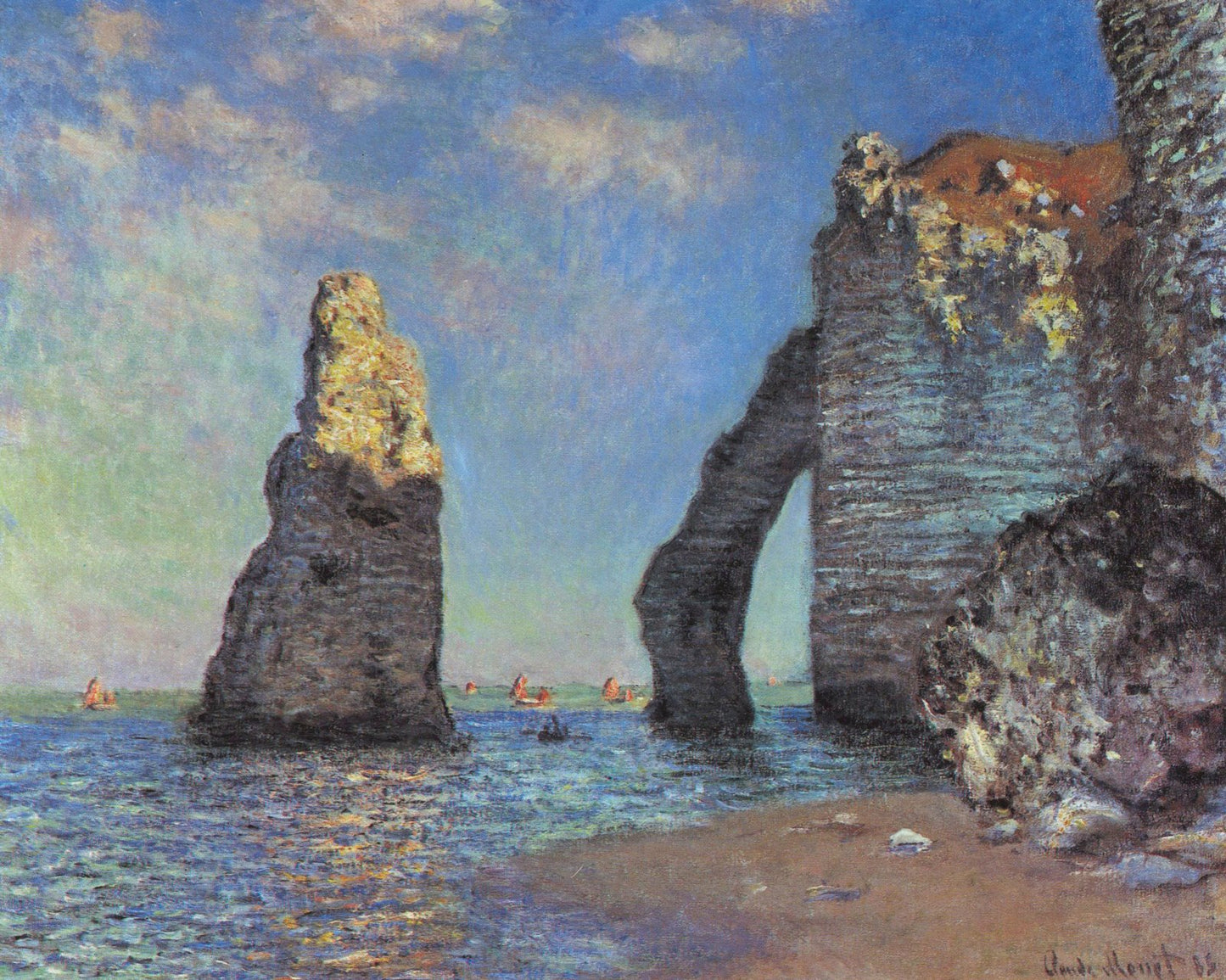 🎨 Étretat Kayalıkları – Claude Monet, 1885