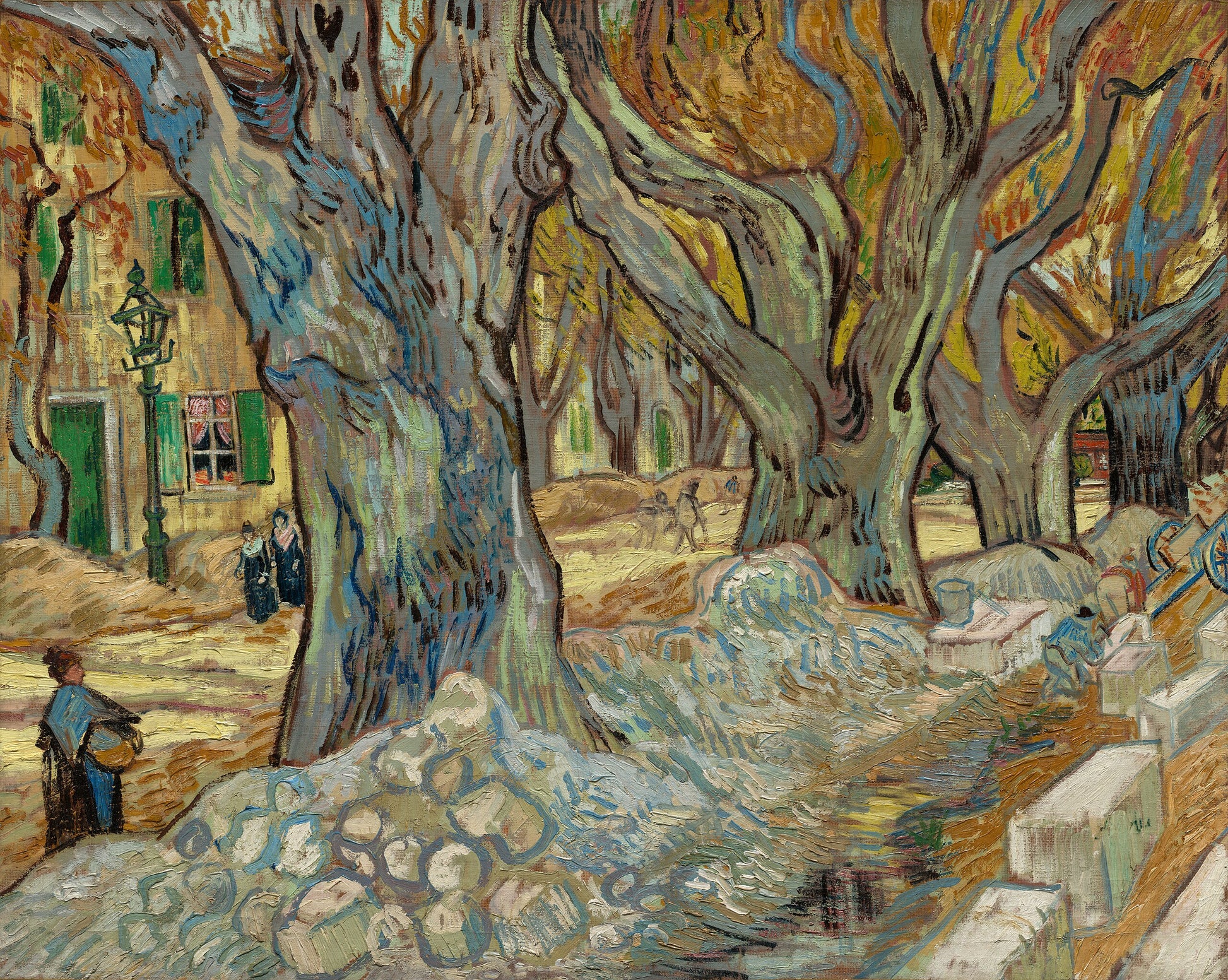 Büyük çınar ağaçları (Saint-Rémy'de Yol İşçileri) - Vincent van Gogh