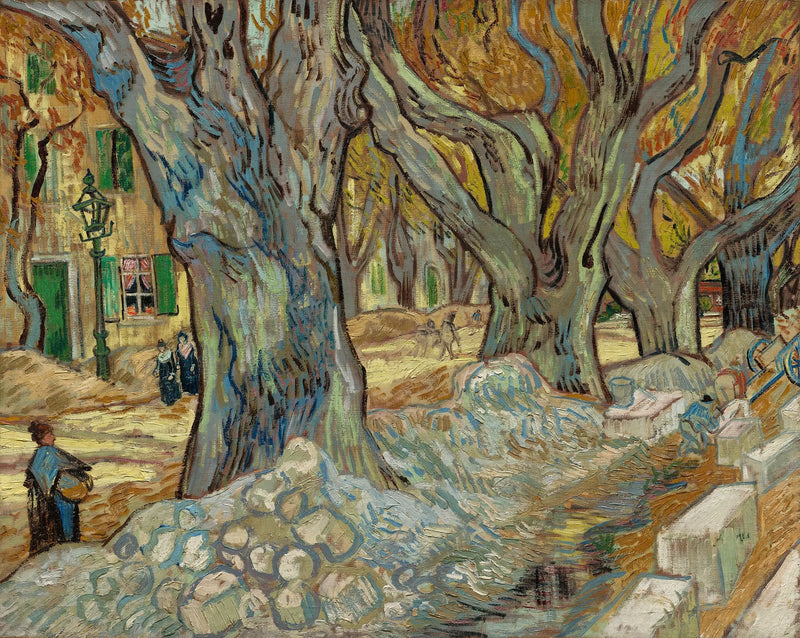 Büyük çınar ağaçları (Saint-Rémy'de Yol İşçileri) - Vincent van Gogh