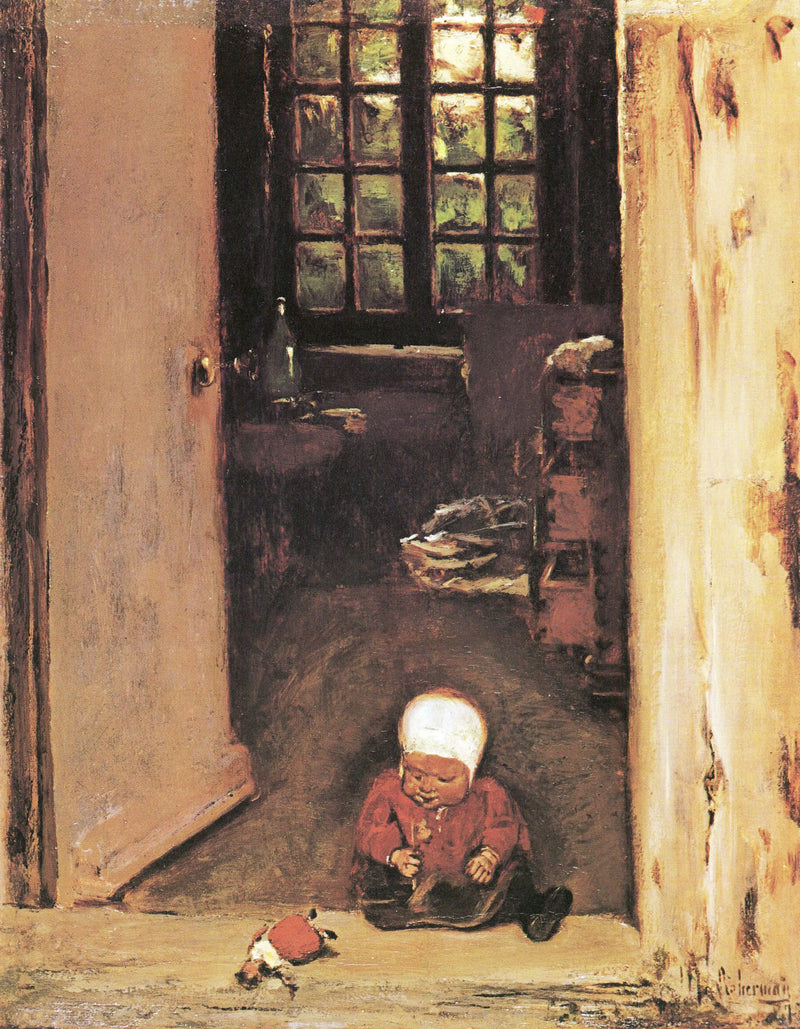 Kapı pervazında oynayan çocuk - Max Liebermann