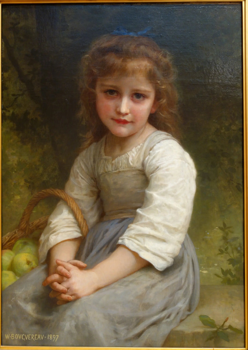 Elma sepetiyle küçük kız - Bouguereau