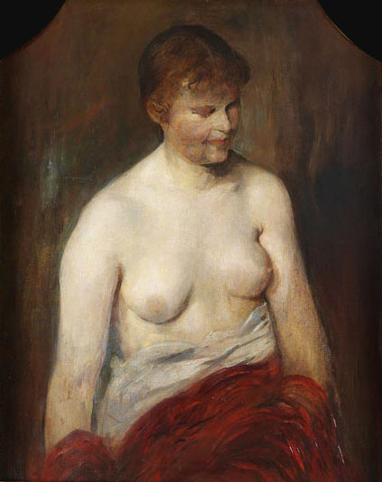 Mädchen, Halbakt - Lovis Corinth