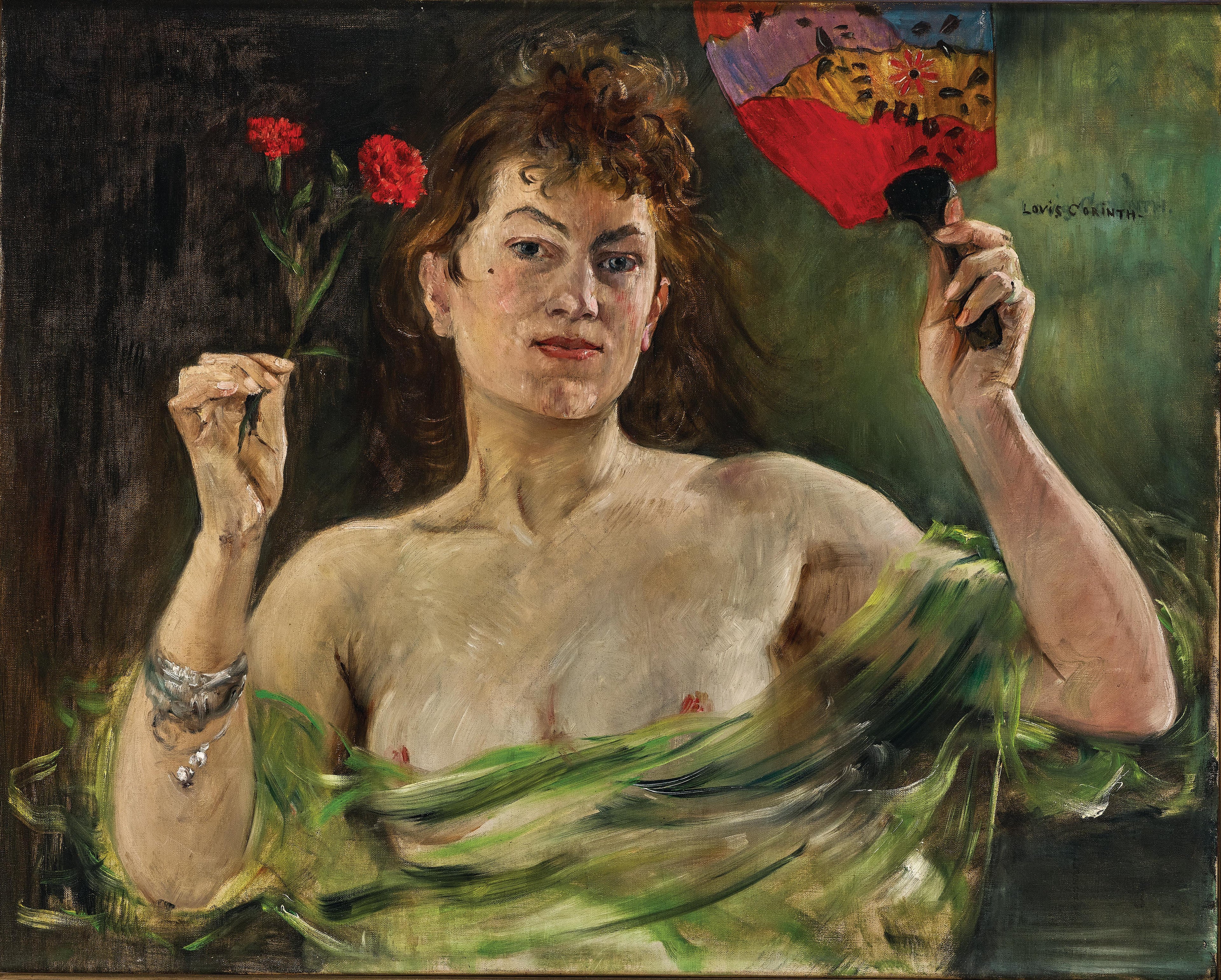 Mädchen mit Fächer und Nelken - Lovis Corinth
