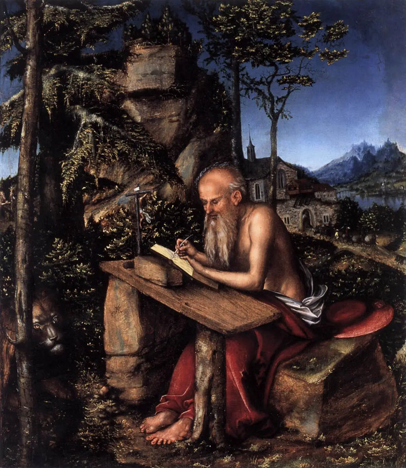 Aziz Jerome Bir Manzara İçinde - Lucas Cranach the Elder