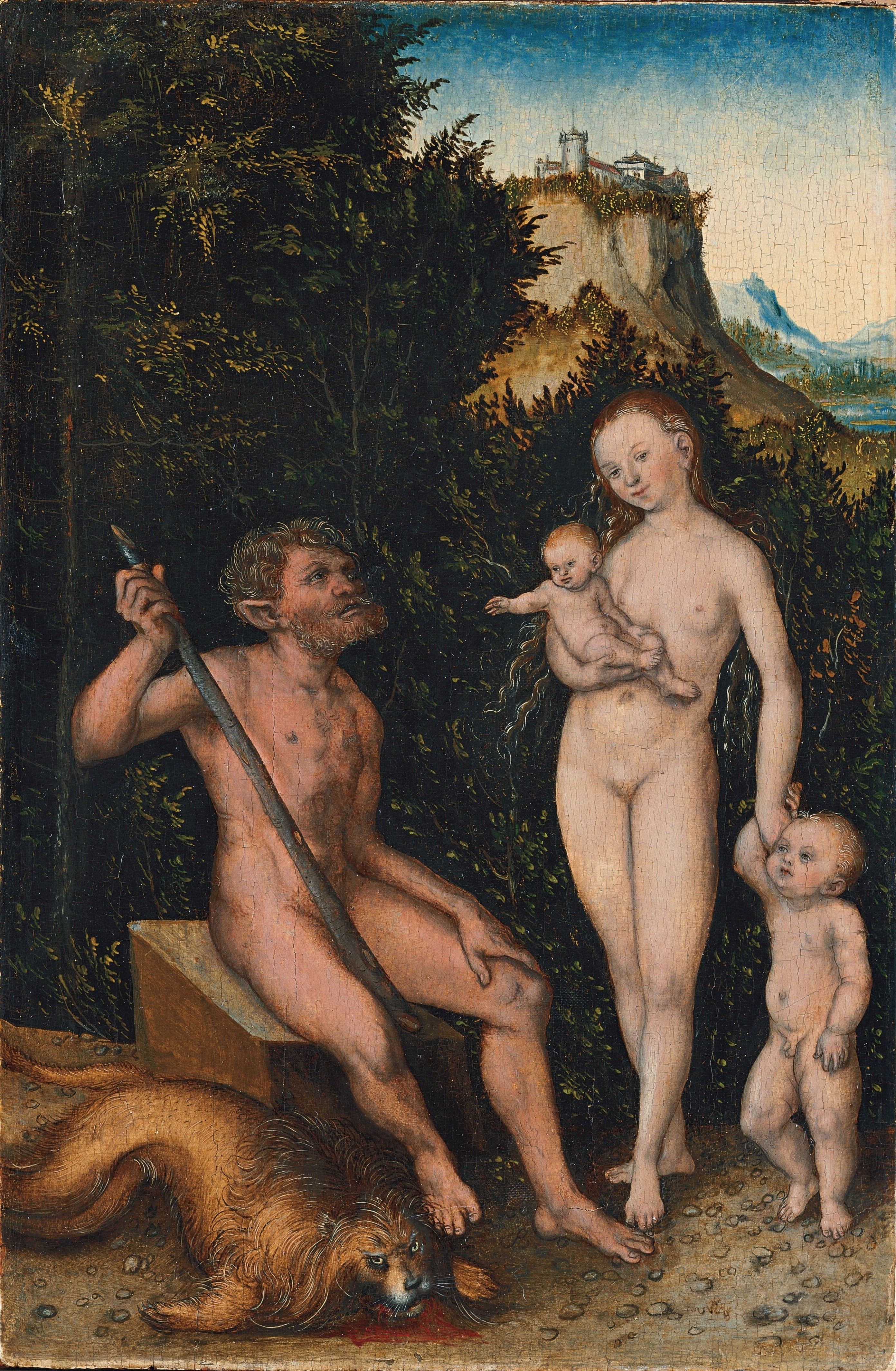 Famille d'hommes sauvages - Lucas Cranach the Elder