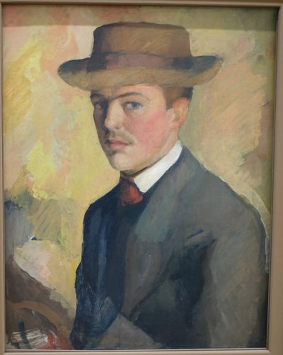 Reproduction du tableau « Autoportrait au chapeau - August Macke » par Alpha Reproduction en peinture à l’huile