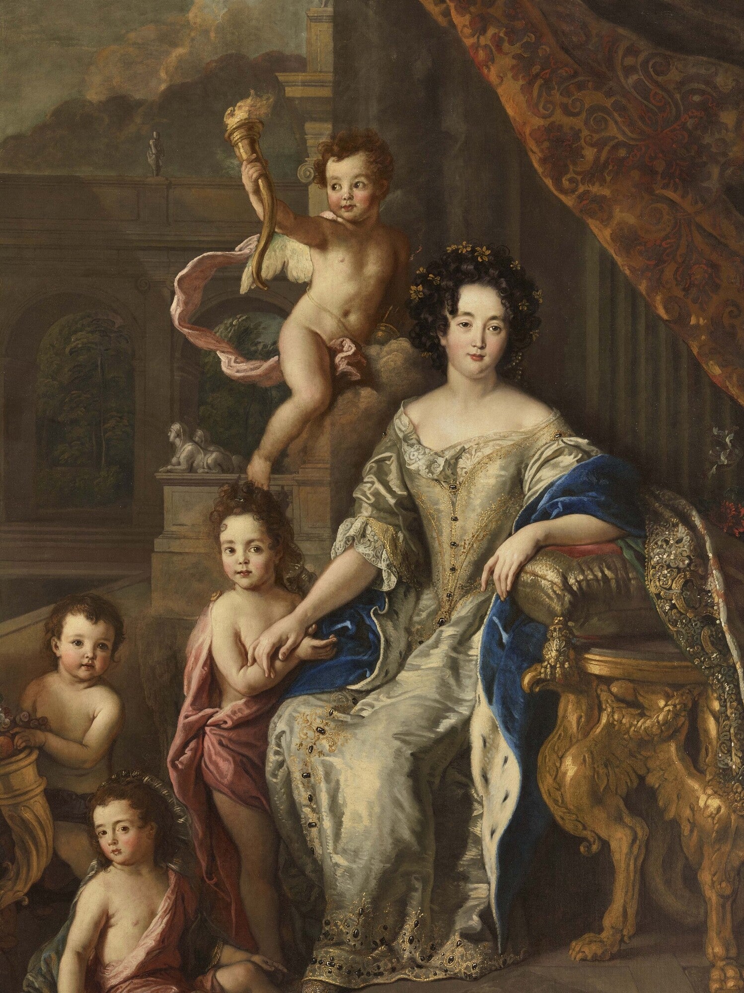 Anne de Bavière, duchesse d'Enghien puis princesse de Condé, avec ses enfants - Pierre Mignard