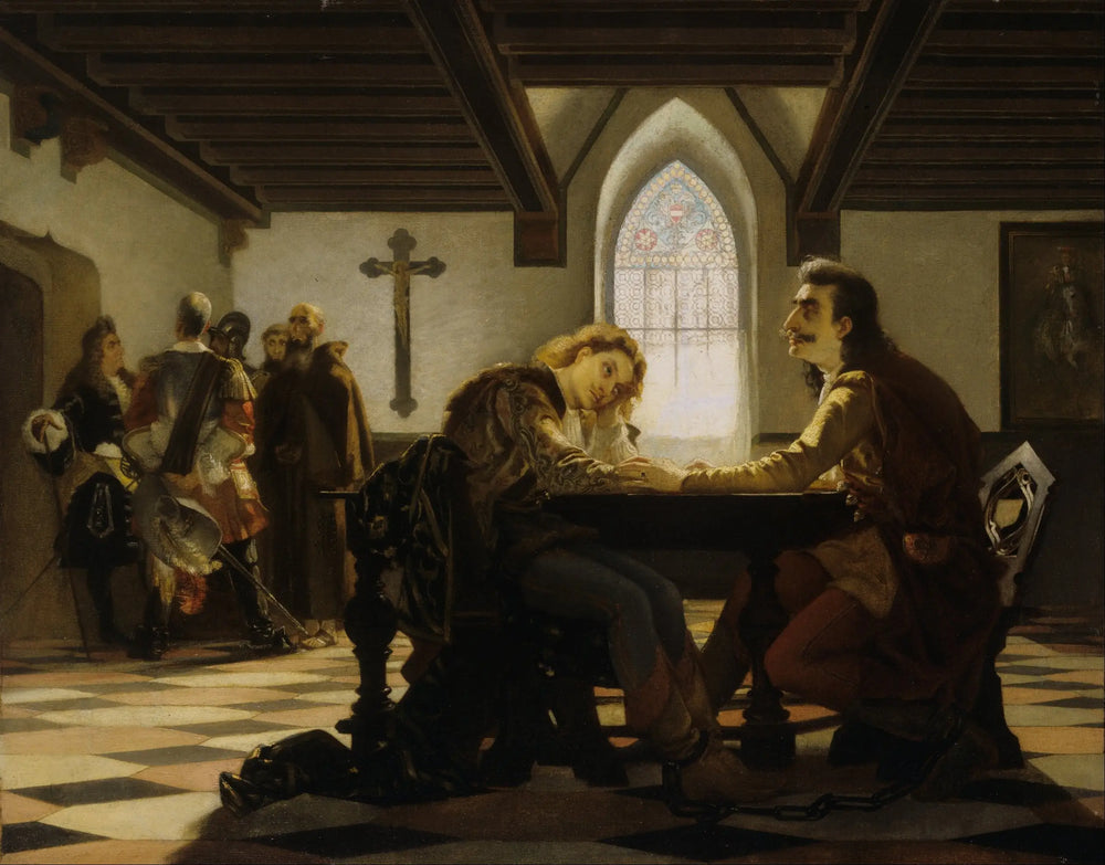 Péter Zrínyi et Kristóf Frangepán en prison à Wiener Neustadt - Viktor Madarász - Alpha Reproduction