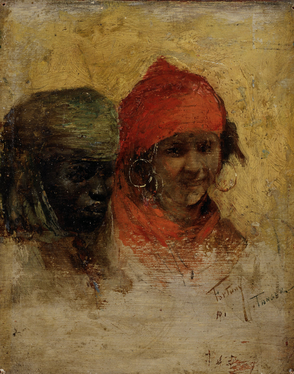 Une Femme noire et une Marocaine à Tanger (étude) - Mariano Fortuny Marsal