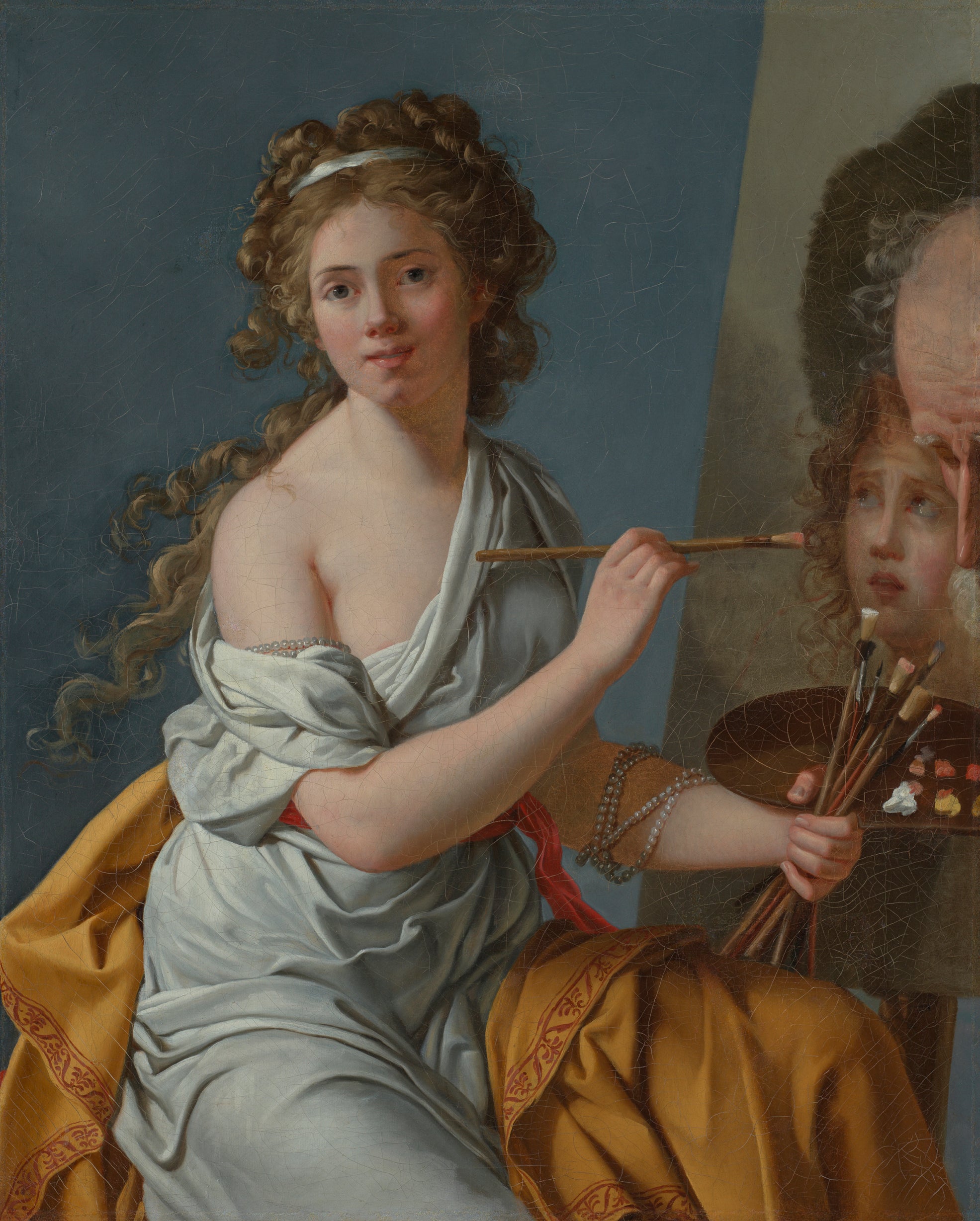 Autoportrait copiant le Bélisaire et l'enfant à mi-corps de David - Marie-Guillemine Benoist