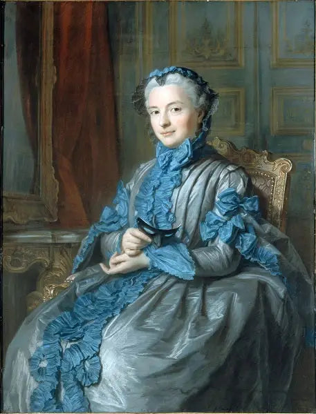 Portrait de Madame la présidente de Rieux en habit de bal tenant un masque - Maurice-Quentin de La Tour - Alpha