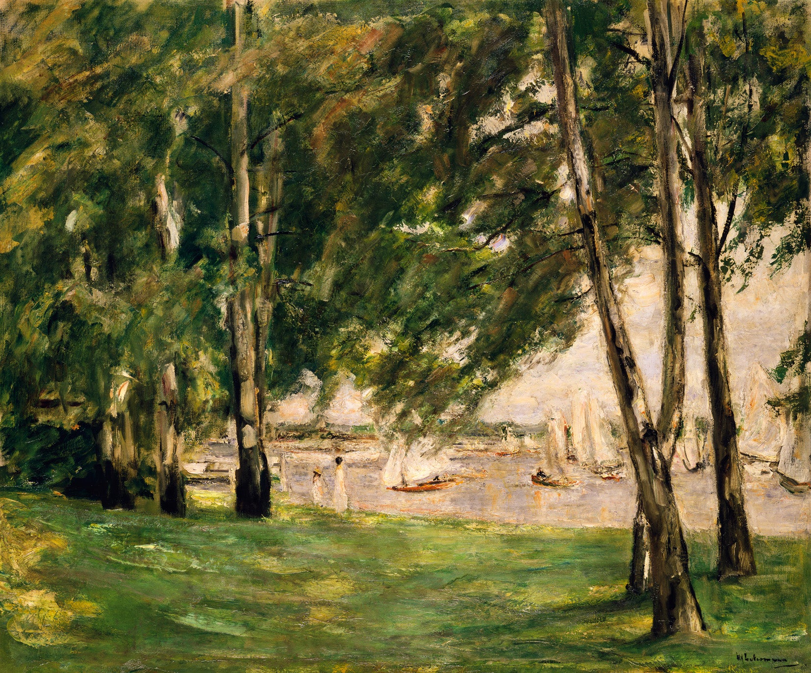 Vue du Wannsee avec des voiliers - Max Liebermann
