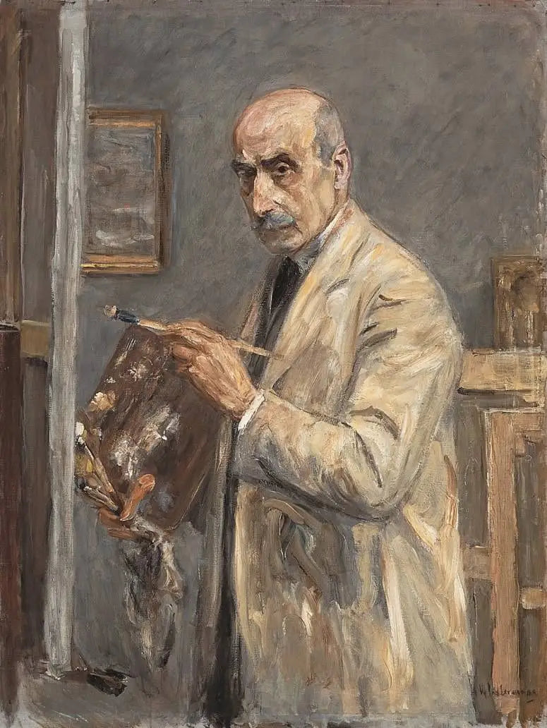 Boya önlüğüyle otoportre (Selbstbildnis im Malkittel) - Max Liebermann