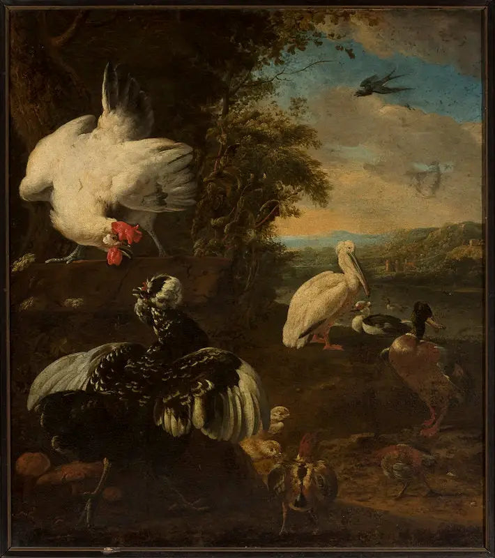 evcil kümes hayvanları - Melchior de Hondecoeter