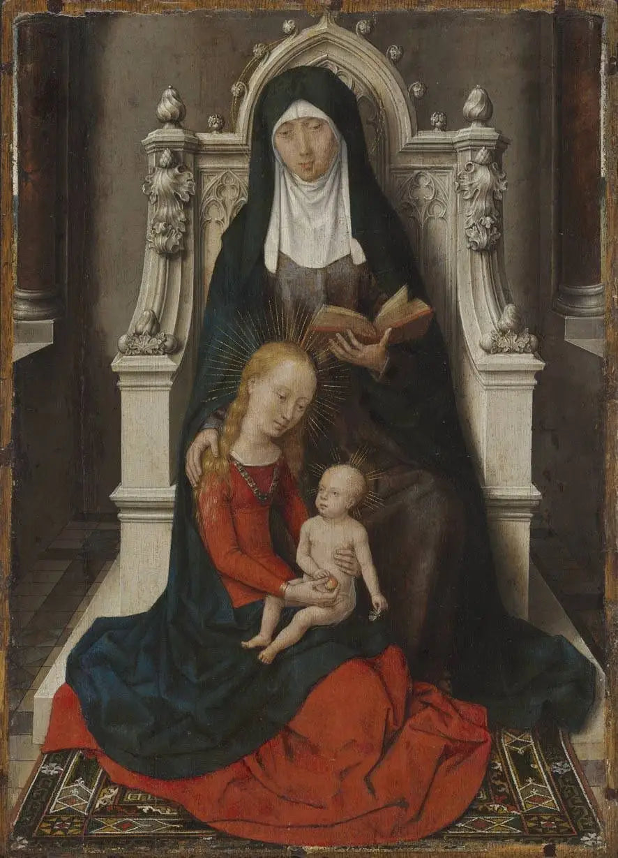 La Vierge à l’Enfant avec sainte Anne. - Hans Memling - Alpha Reproduction
