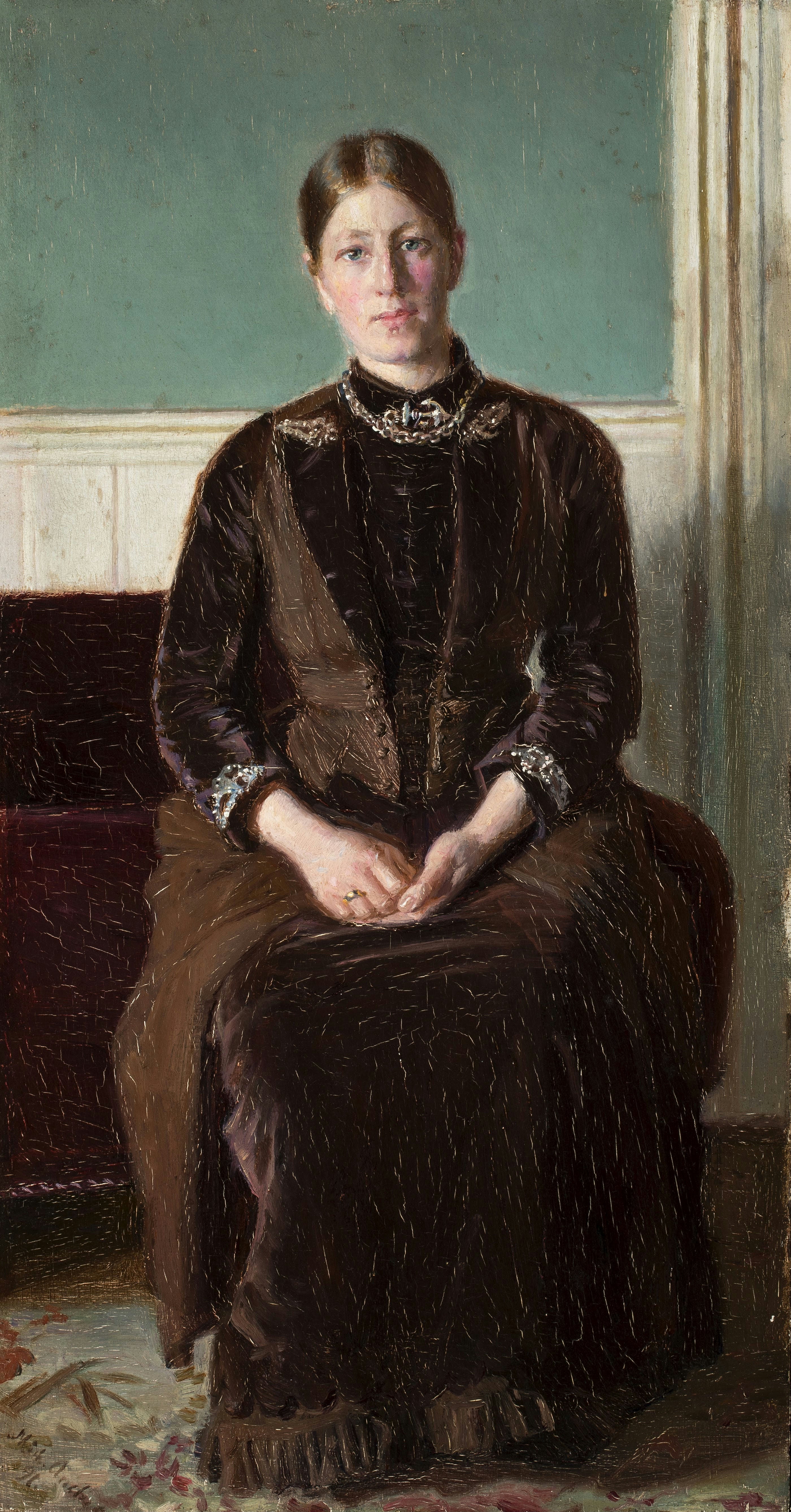 Anna Ancher assise dans la salle nord. - Michael Peter Ancher - Alpha Reproduction