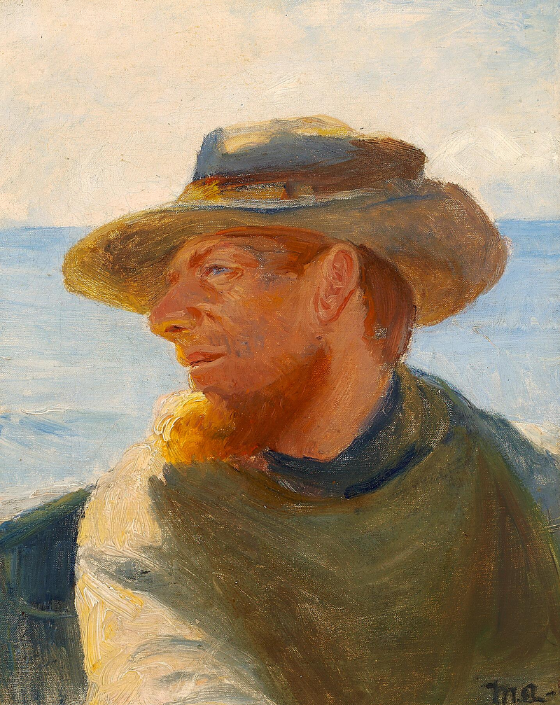 Skagen'da Bir Balıkçı ve Tekne - Michael Peter Ancher