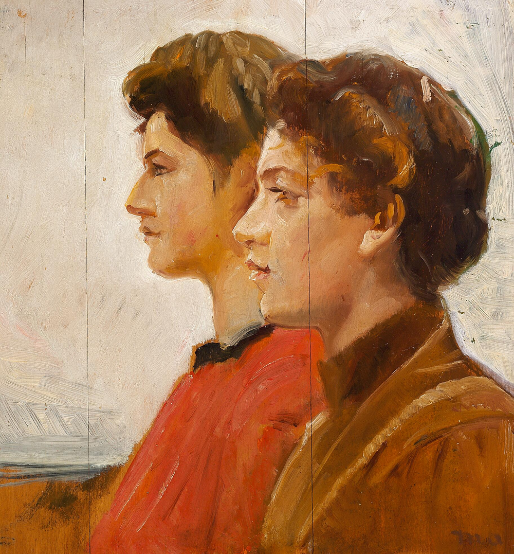 Deux jeunes femmes de Skagen de profil. - Michael Peter Ancher - Alpha Reproduction