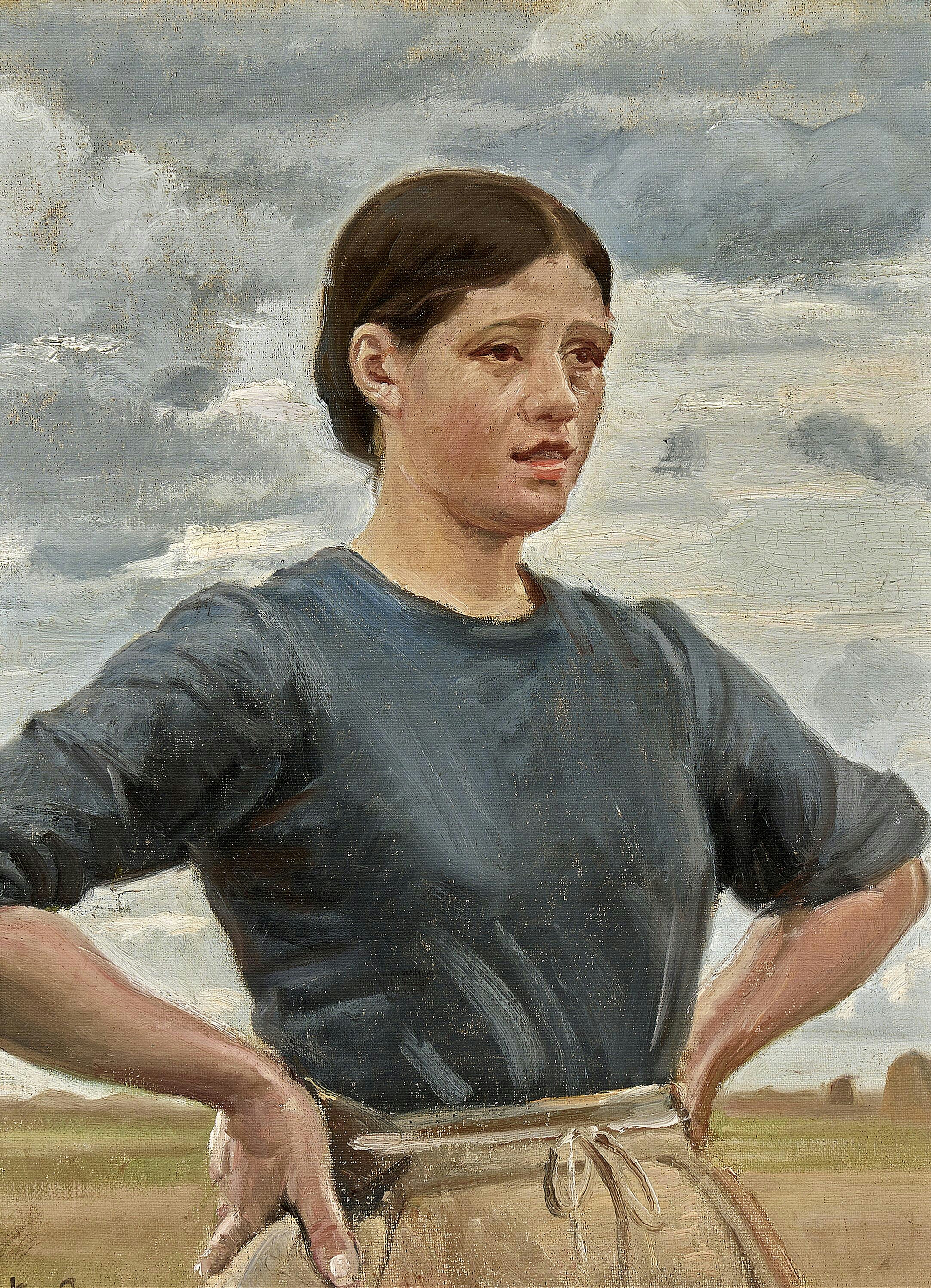 Marie dans les champs. - Michael Peter Ancher image 1 reproduction réalisée par Alpha Reproduction