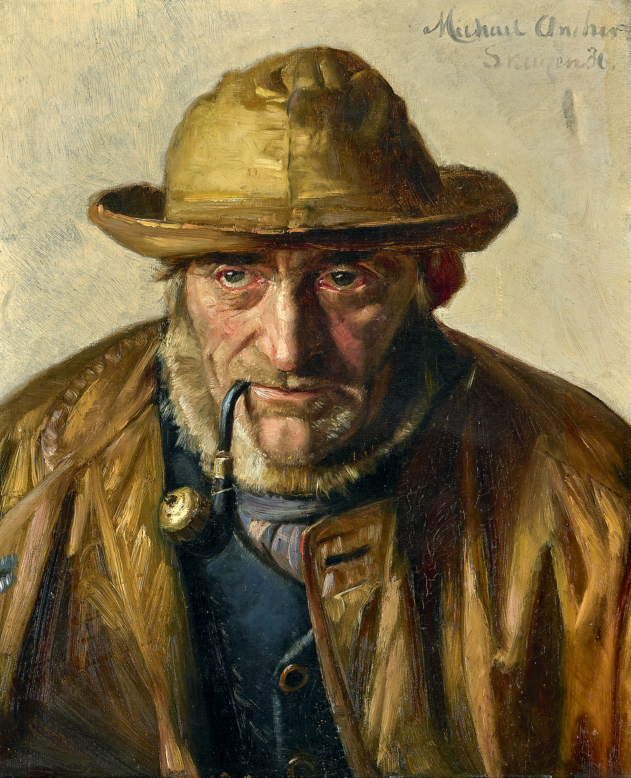 Skagen'da piposunu tüten bir balıkçı. 1886. - Michael Peter Ancher
