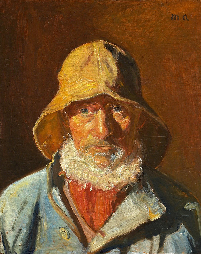 Güneş altında Niels Møller balıkçı portresi - Michael Peter Ancher