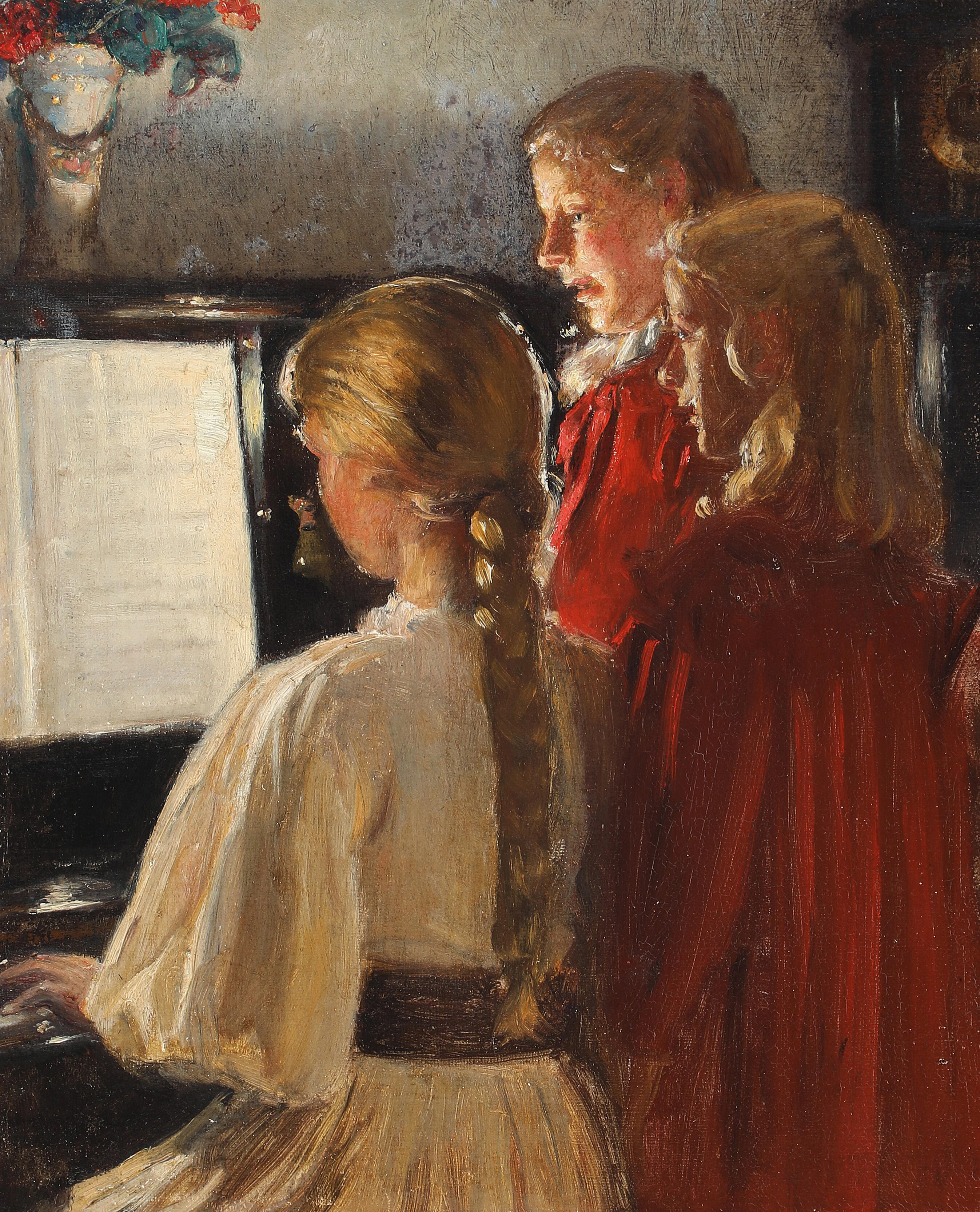 Trois filles au piano. - Michael Peter Ancher - Alpha Reproduction