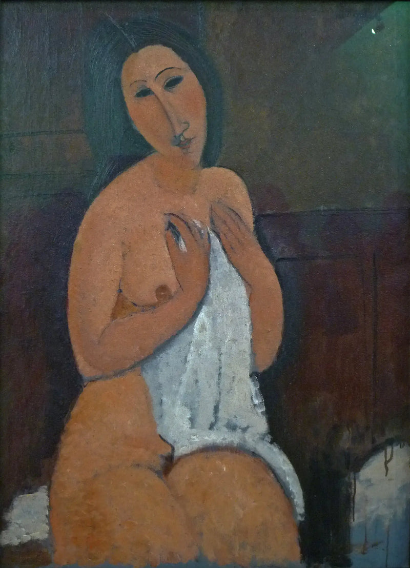 Gömlekli Oturan Nü - Amedeo Modigliani
